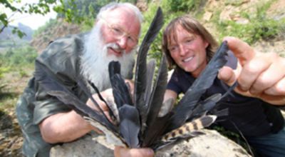 Kieling with ornithologist Prof. Berthold
